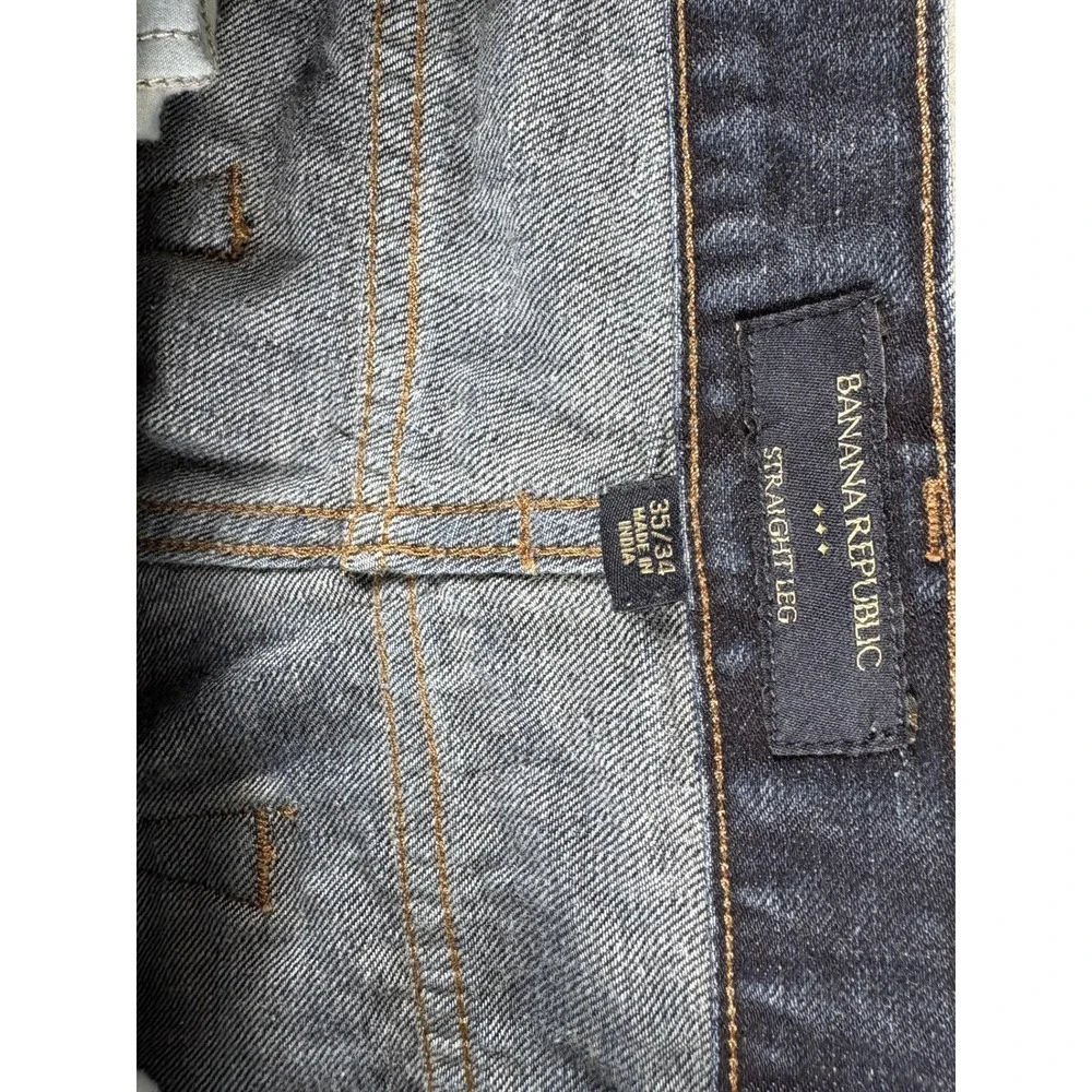 Banana Republic Jeans Mens 35x34 Dark Blue Straight Leg Premium Heritage Classic